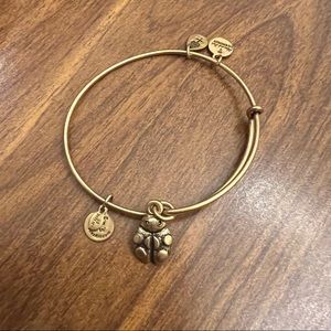 Alex and Ani gold bangle - ladybug charm